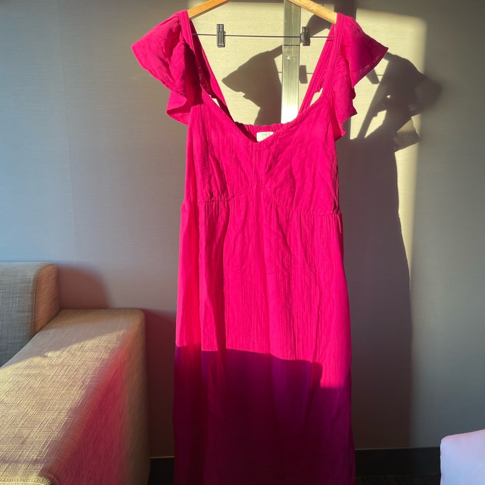 Time and Tru Fuchsia Midi Dress